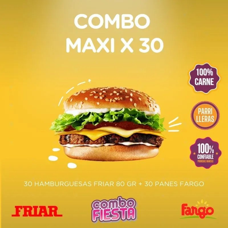 Combo Maxi x 30 un Friar - 100% carne